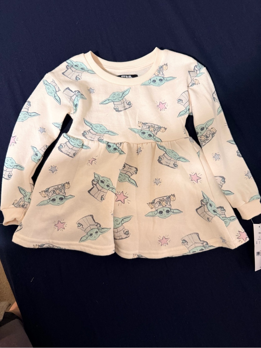 Star Wars The Child (Grogu) Cream Long-Sleeve Dress w diaper cover